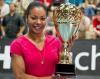 Katty Piejos mit dem Pokal - Frankreich gewinnt Turnier in Saarbrcken