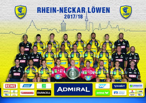 Das Teamfoto der Rhein-Neckar Löwen für die Saison 2017/2018 