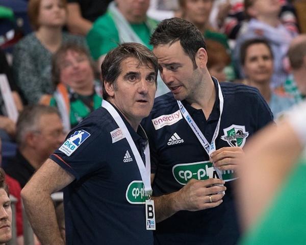 Das Trainer-Duo der TSV Hannover-Burgdorf: Carlos Ortega und Iker Romero