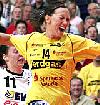 Camilla Thorsen in der Luft - HC Leipzig  (Saison 2005/06)