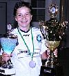 Sabina Wlodek mit Pokalen - SPR ICom Lublin und polnische Nationalmannschaft  (Wunderhorn-Turnier 2005)<br>