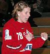 Janice Fleischer jubelt - VfL Oldenburg  (Turnier im Dezember 2005)<br />Foto: Hermann Jack