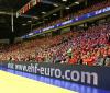 Dänische Fans in der Jyske Bank Boxen 
EURO2014 Vorrunde Gr. A 
DEN-MAK
