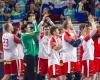 Jubel Bedanken bei Fans - Dänemark EURO 2018 SLO-DEN DEN-SLO