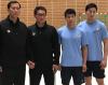 Korea Weltmeisterschaft 2019 - Assistenz-Trainer Sin Myong-Chol (links), Cho Young-Shin (Cheftrainer), Song-Jin Ri (Nordkorea) und Kapitän Jung Su-Young (Südkorea)