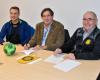 Coach TSV St. Otmar St. Gallen ab 2020 - Andy Dittert (Sportchef), Zoltan Cordas, Hans Wey (Präsident) bei der Vertragsunterzeichnung