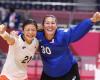 Ayaka Ikehara und Sakura Kametani feiern die ersten Punkte für Japan