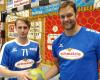VfL Pfullingen, Neuzugang Christopher Rix (li.) und Trainer Daniel Brack 
