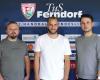 Gesch�ftsf�hrer Mirza Sijaric, Alexander Reimann und Sebastian Sch�neseiffen (Assistent der GF) - TuS Ferndorf 3. Liga