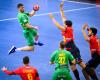 Branko Vujovic - Montenegro - MNE-ESP - nur bei handball-wm 2023 - Deckung Spanien
