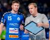 Vojtech Patzel im Gespräch mit Lübeck-Coach David Röhrig