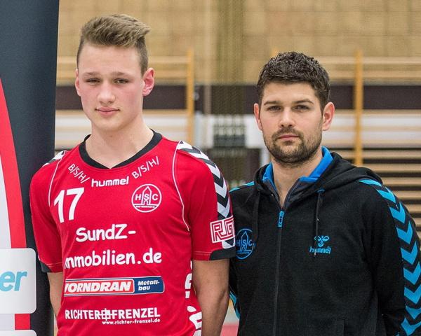 Neuzugang Lukas Siegler mit HSC-Trainer Dr. Matthias Obinger 