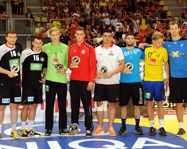 Paul Drux (li.) und Yves Kunkel (2. v.l.) wurden 2014 in das All-Star-Team der U20-EM gewählt. 