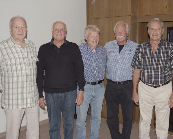 50 Jahre nach dem Titelgewinn: (v.l.) Peter Schäfer, Jürgen Bohnsack, Teddy Teske, "Jockel" Bernhardt, Fips Rudolph