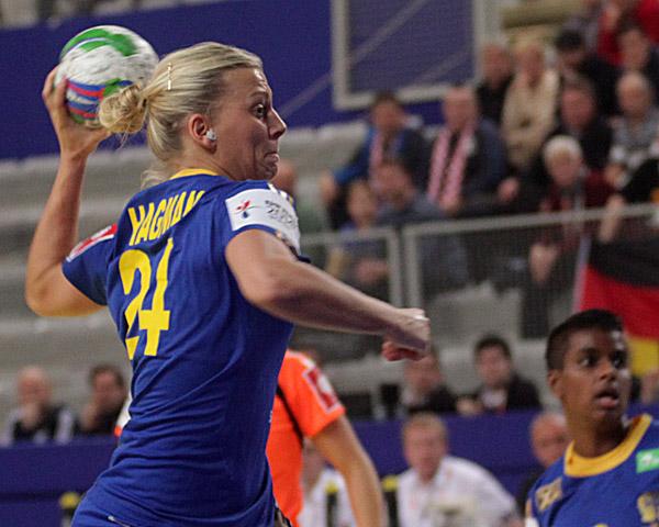 Nathalie Hagman erzielte fünf Treffer für die Schwedinnen