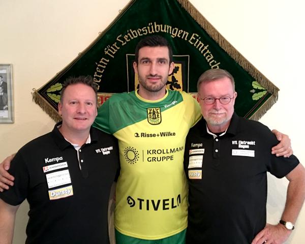 Sportdirektor Michael Stock, Stank Sabljic und Geschäftsführer Joachim Muscheid