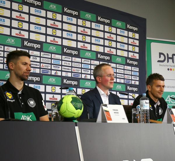 DHB Auftakt-Pressekonferenz zur WM 2019 mit Fabian Wiede und Christian Prokop