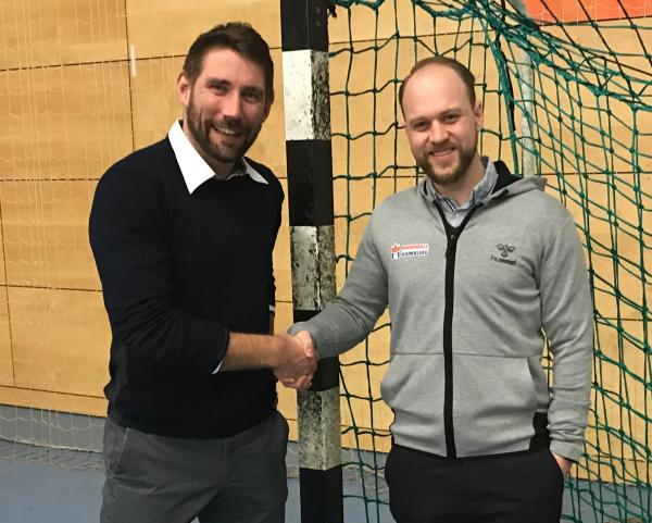 Stefan Schröder (links) vom HSV Hamburg erhofft sich von der Kooperation mit der HG Hamburg-Barmbek Spielpraxis für Hamburger Talente.