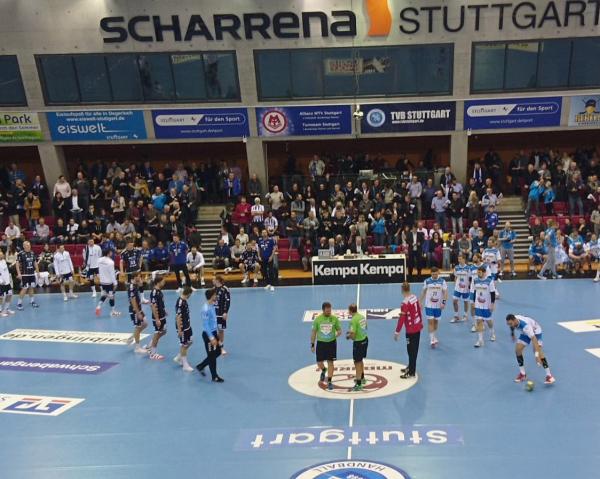 Archivbild vom letzten Pokalspiel des TVB in der Scharrena: Im Dezember 2019 unterlag Stuttgart dem THW Kiel knapp mit 34:35.