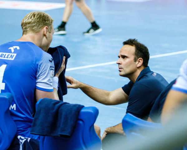 Coach Xavi Sabate (right) finished third with Plock in the European League Final4.