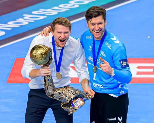 Magnus Landin, Niklas Landin, THW Kiel, Sieger EHF Champions League 2020, Champions-League-Sieger 2020, Jubel, VELUX EHF Final4 2020
