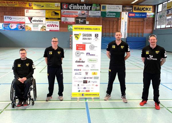 Das Trainerteam des Northeimer HC: Stephan Klein, Carsten Barnkothe, Nicolai Hansen und Marc Lewandowitz (v.l.n.r.).