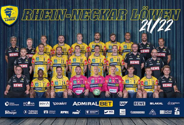 Rhein-Neckar Löwen, Teamfoto Saison 2021/22, LIQUI MOLY HBL