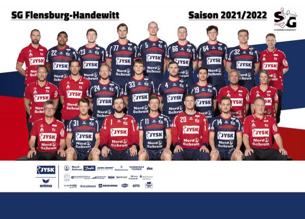 SG Flensburg-Handewitt, Teamfoto Saison 2021/22, LIQUI MOLY HBL