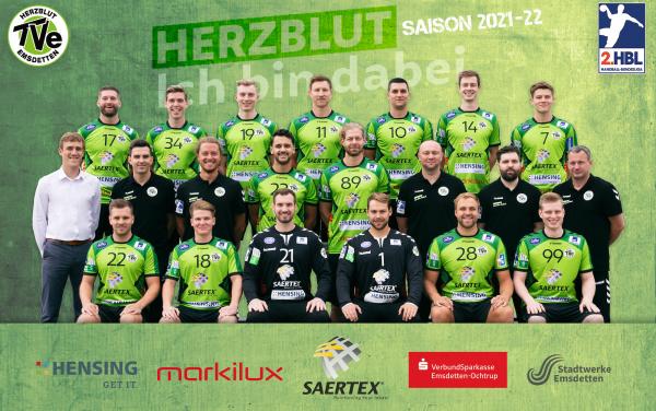 TV Emsdetten, Teamfoto Saison 2021/22, 2. HBL, HBL2