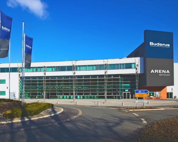 Neues Erscheinungsbild ab Januar 2022: die Buderus Arena Wetzlar.