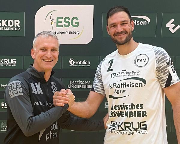 Carlos Prieto, ESG-Coach Arnd Kauffeld, ESG Gensungen/Felsberg