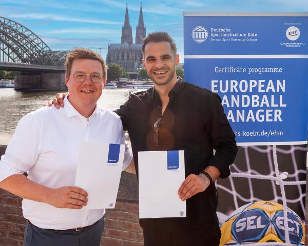 Andreas Lampe, Michael Allendorf von der MT Melsungen sind  European Handball Manager