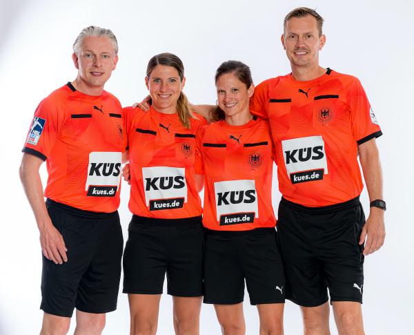 The German referees: Robert Schulze, Tanja Kuttler, Maike Merz, Tobias Tönnies (fLTR)