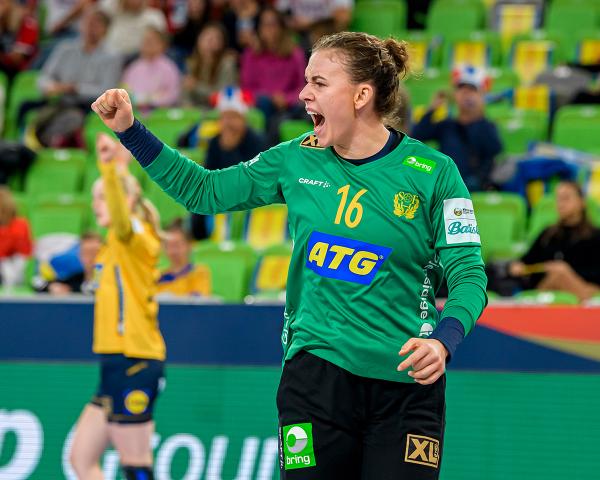 Jessica Ryde im Trikot der schwedischen Nationalmannschaft. 