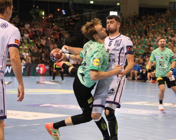 Mathias Gidsel und die Füchse Berlin setzten sich im Halbfinale der EHF European League Handball gegen Montpellier durch
