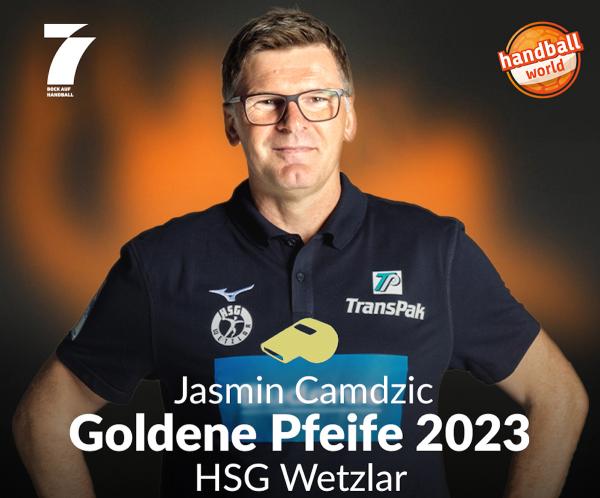 Jasmin Camdzic erhält die Goldene Pfeife 2023. 